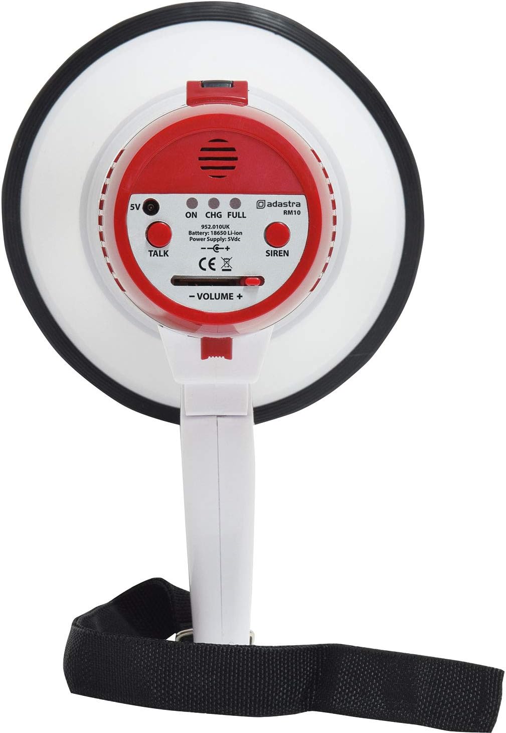 Adastra | Rechargable Megaphone With Foldable Handle & Wrist Strap 10W with Siren
