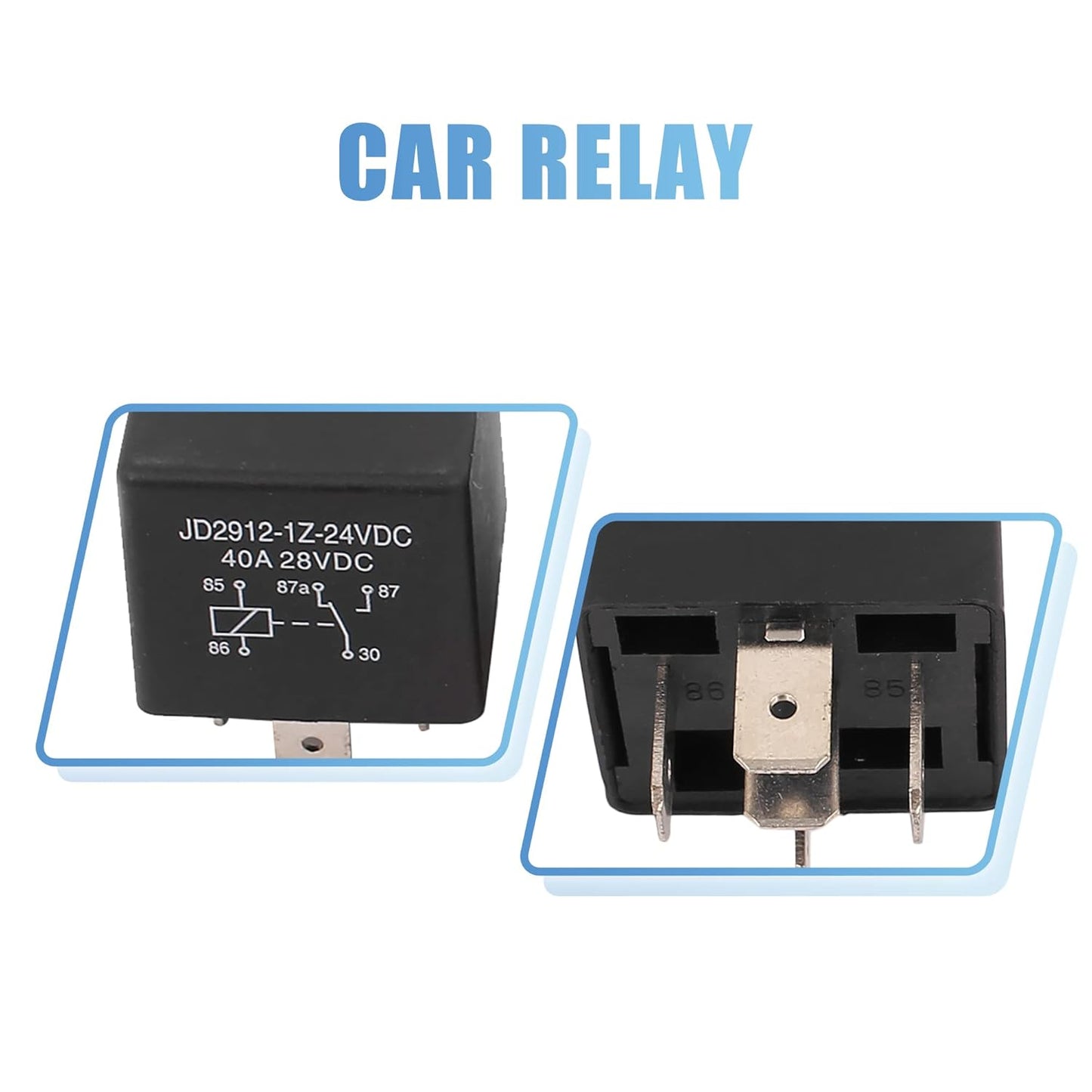 uxcell  JD2912-1Z-24VDC 5 Pin 40A 28VDC DC 24V Universal Car Vehicle Motor Fuse Relay Switch Power