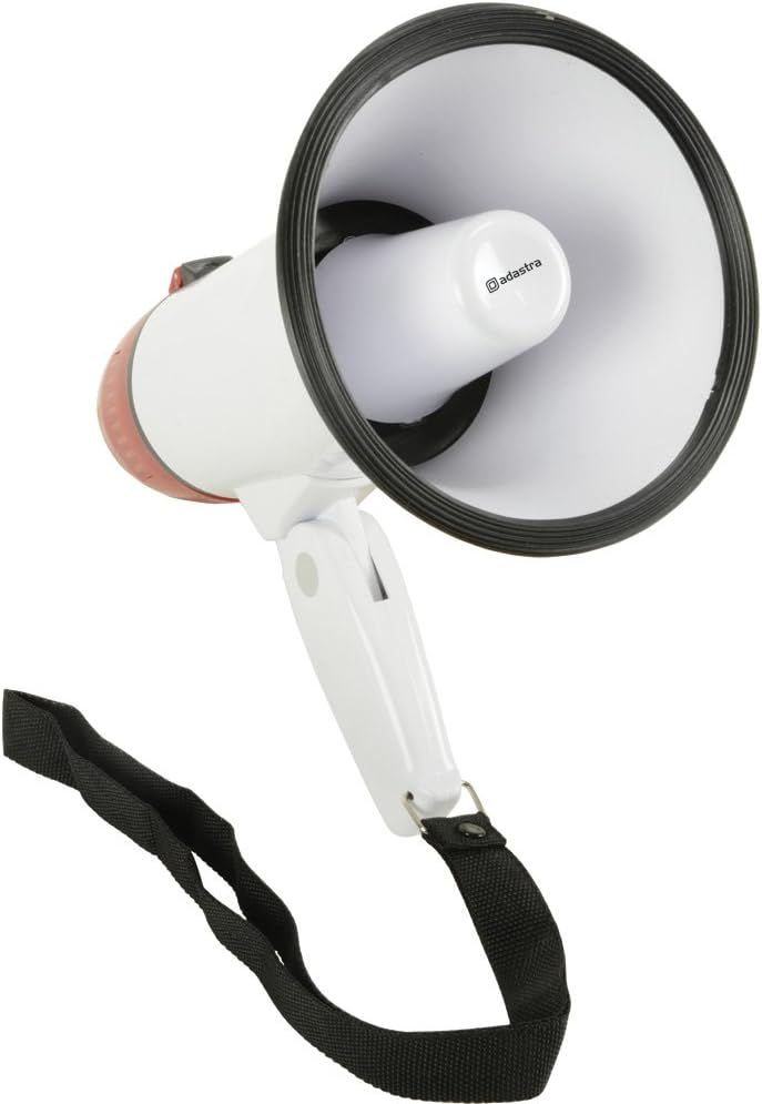 Adastra | Rechargable Megaphone With Foldable Handle & Wrist Strap 10W with Siren