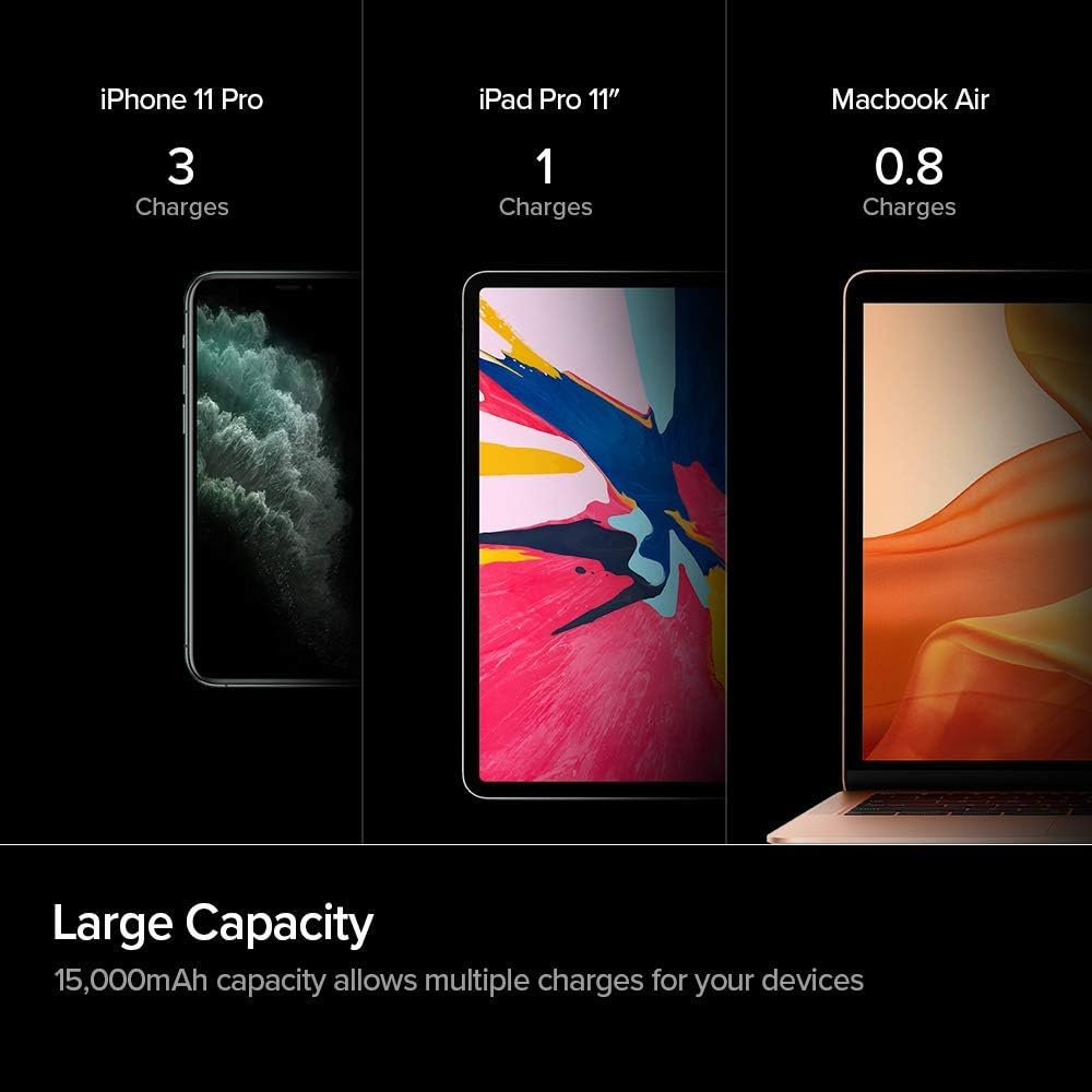 PowerArc ArcPack 60 W PD Power Bank 15000 mAh 3 Port USB C Power Delivery Type C Cable Compatible with iPhone 14 13 12 Mini SE 11 Plus Pro Max MacBook Air iPad Pro Air Galaxy S21 S20 S10 Plus Note 20