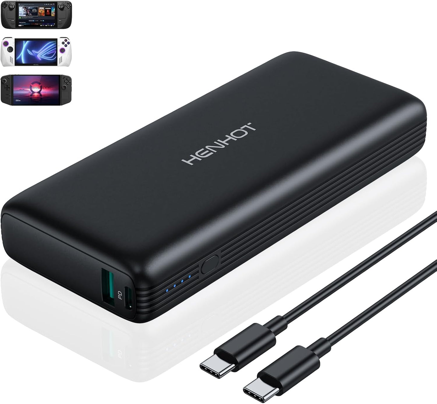 65W Power Bank Compatible with Steam Deck/ROG Ally/Legion Go, Laptop Power Bank 20000mAh Fast Charging Battery Pack for MacBook, Dell, Lenovo, Asus