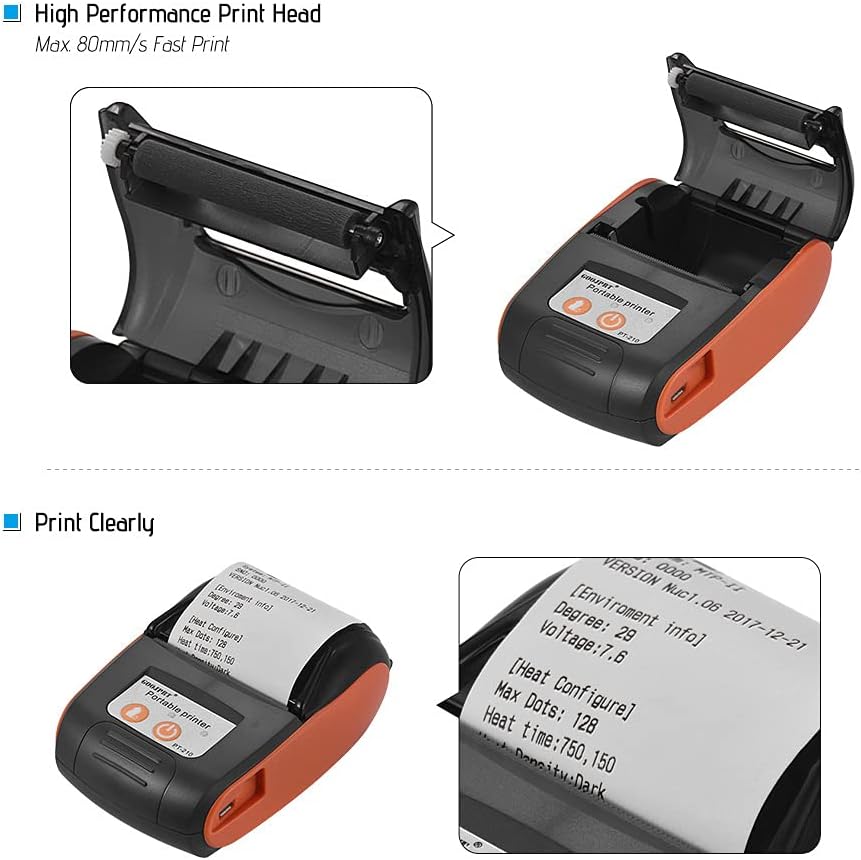 Bobique GOOJPRT PT-210 Portable Thermal Printer Handheld 58mm Receipt Printer for Retail Stores Restaurants Factories Logistics