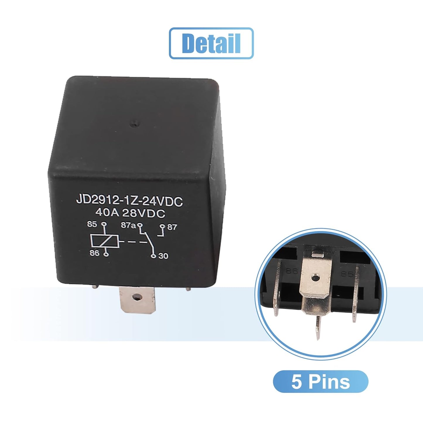 uxcell  JD2912-1Z-24VDC 5 Pin 40A 28VDC DC 24V Universal Car Vehicle Motor Fuse Relay Switch Power