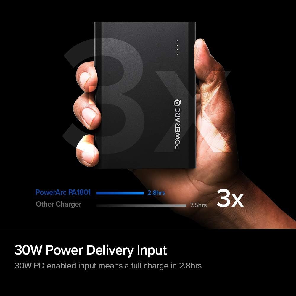 PowerArc ArcPack 60 W PD Power Bank 15000 mAh 3 Port USB C Power Delivery Type C Cable Compatible with iPhone 14 13 12 Mini SE 11 Plus Pro Max MacBook Air iPad Pro Air Galaxy S21 S20 S10 Plus Note 20