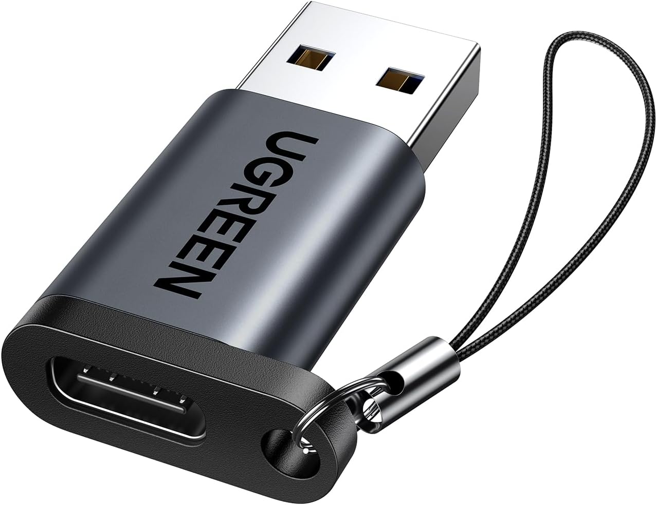 UGREEN USB to USB C Adapter, 10Gbps USB Male to Type C Female Adaptor, USB 3.2 Gen 1 Fast Charging Compatible with iPhone 16 15 Pro Max iPad Galaxy S23 Series Laptops Pixel 6 (Black)