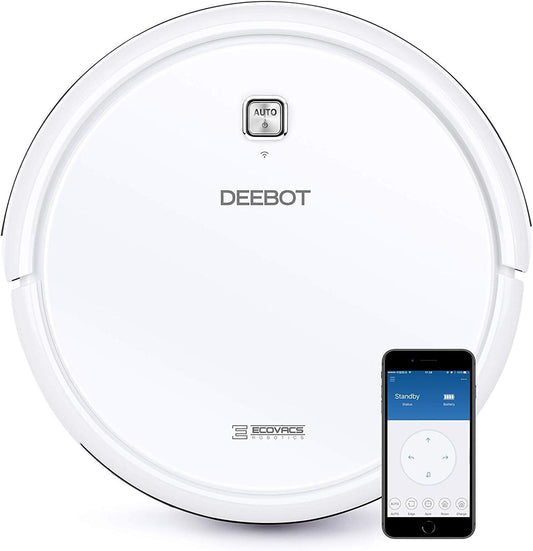 ECOVACS DEEBOT N79W Robot Vacuum Cleaner (White) with Max Power Suction, Alexa Connectivity, App Controls, Self-Charging, for Hard Surface Floors & Thin Carpets (Renewed)