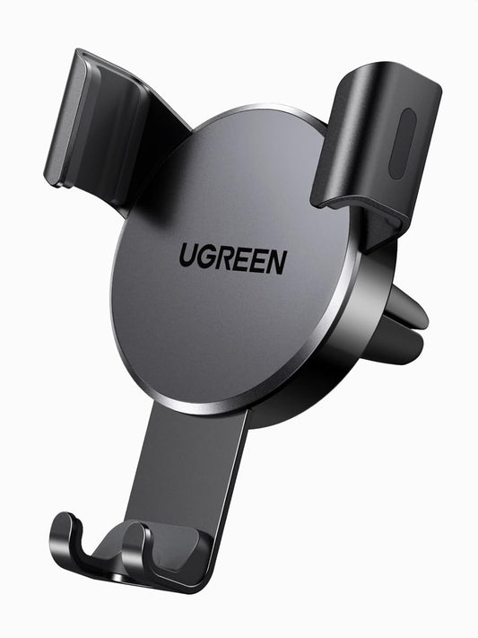 UGREEN Car Vent Phone Mount Air Vent Clip Cell Phone Holder Gravity Auto Lock Compatible with iPhone 15 14 Pro Max 14 Plus, iPhone 13 12 11 Pro Max XR XS 8 7 Plus, Samsung Galaxy S22 Smartphone Black