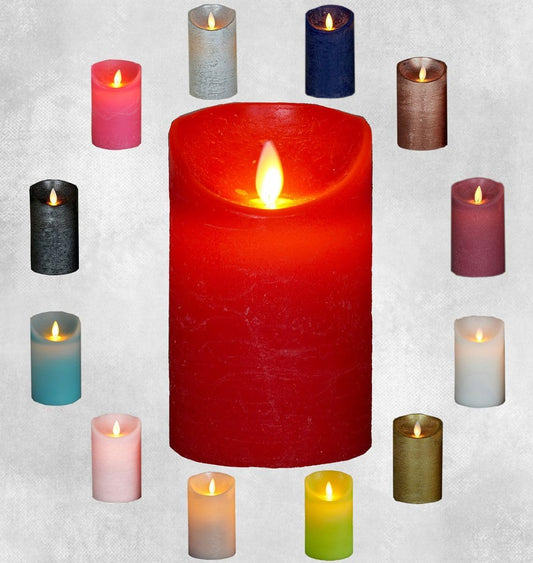 LED Real Wax Candle with Timer Flickering Wick Candle in Many Colours