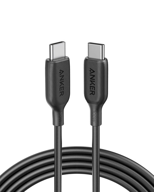 Anker PowerLine III USB Type C Charger Cable 100W 6ft 2.0, for MacBook Pro 2020, iPad Pro 2020, iPad Air 4, iPad mini 6, Galaxy S20 Plus S9, Pixel, Switch, LG V20