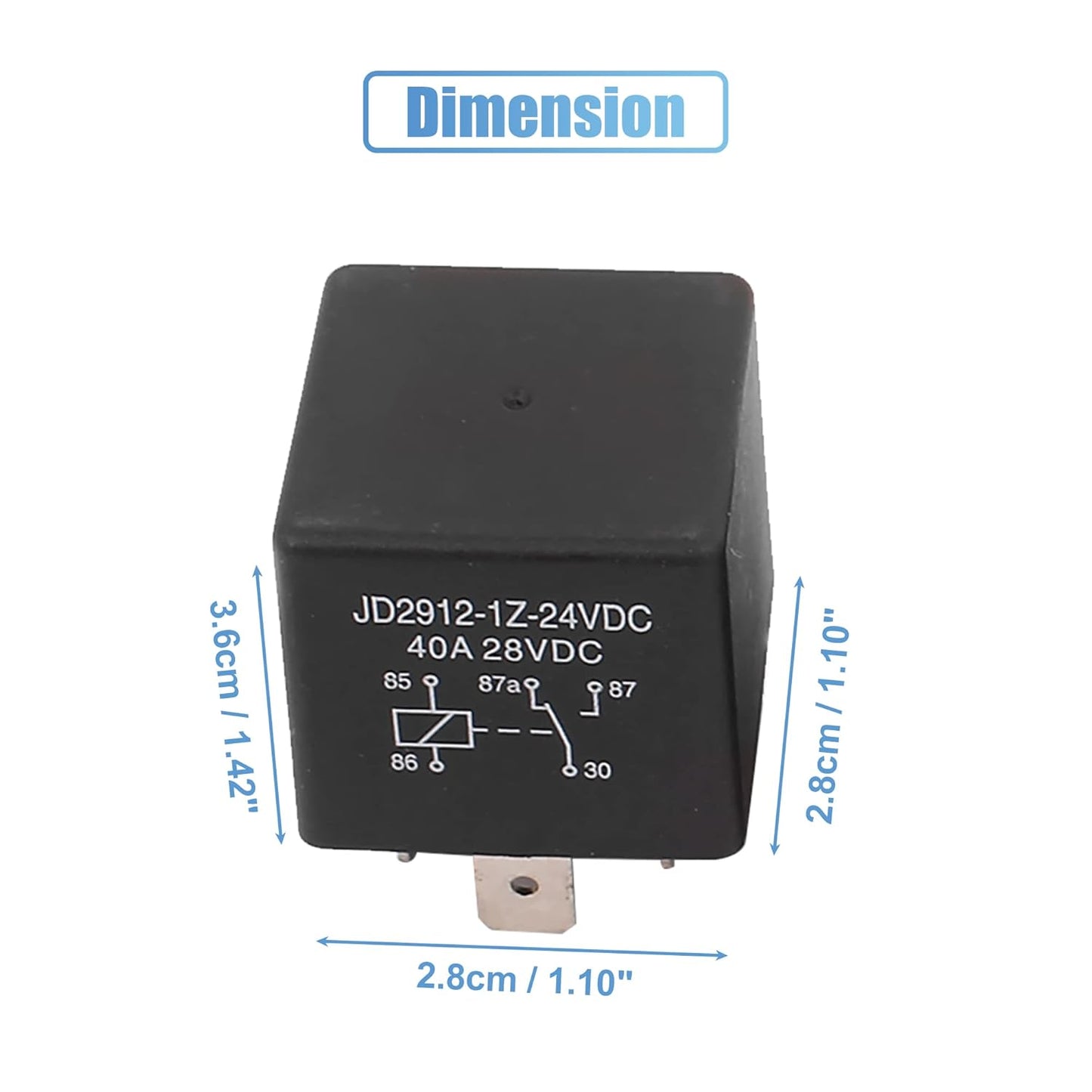 uxcell  JD2912-1Z-24VDC 5 Pin 40A 28VDC DC 24V Universal Car Vehicle Motor Fuse Relay Switch Power