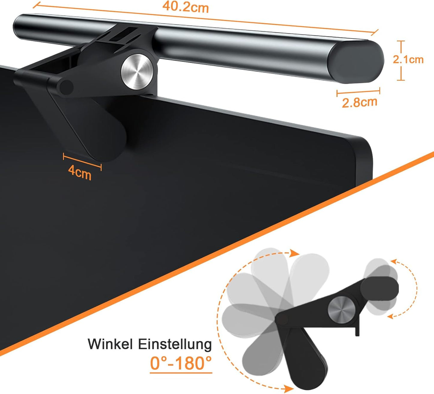 Wanoore Computer Monitor Lamp Desk Lamp with Webcam, LED Screen Lamp 3 Colour Temperatures and Touch Reading Lamp USB for Home Office PC Lamp, No Reflective Glare