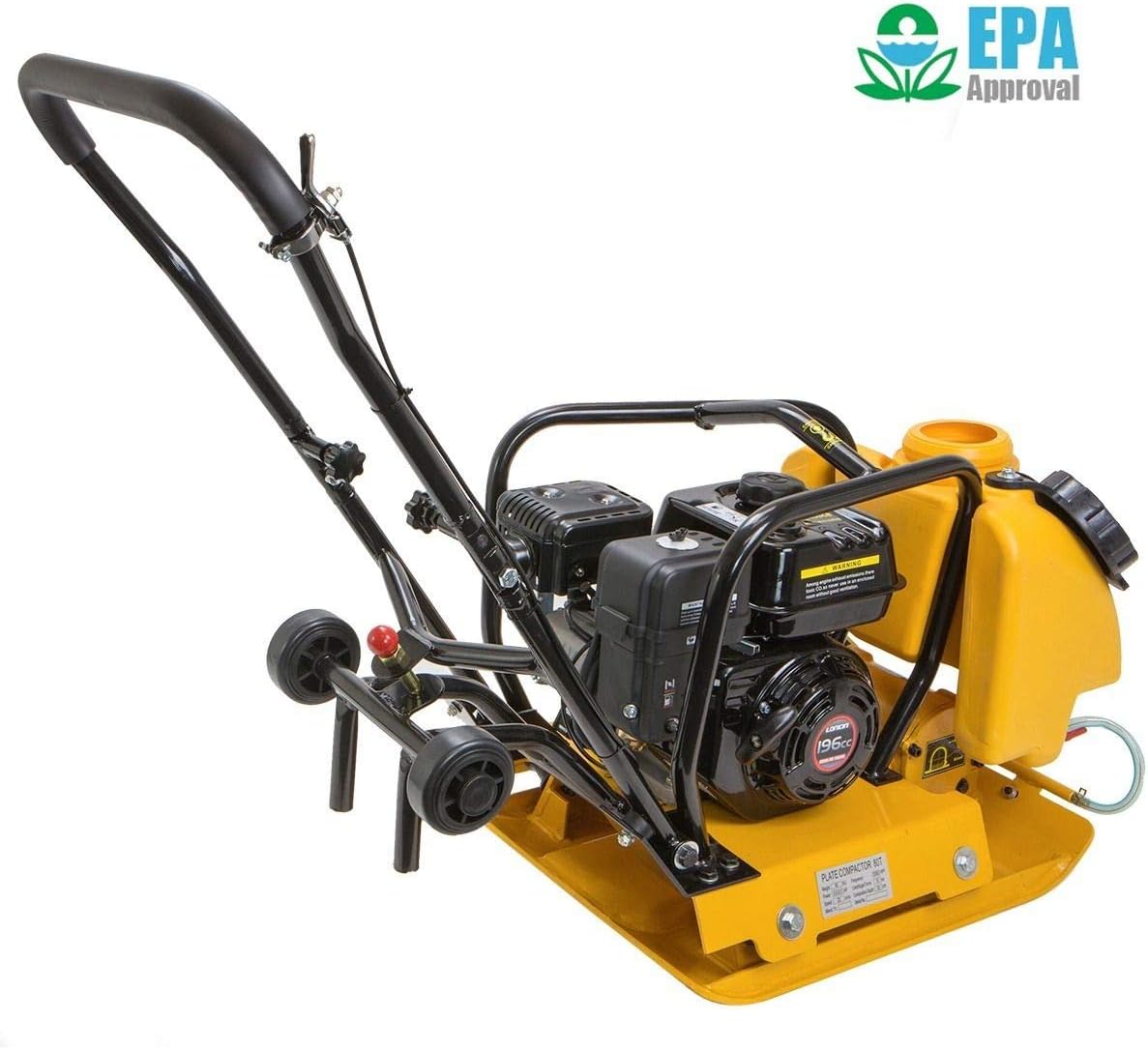Lucky CM 6.5hp Vibratory Plate Compactor Water Tank 25" x 18" Plate 196cc 4,000 LBS Force for Dirt, Asphalt, Gravel, Soil Compaction