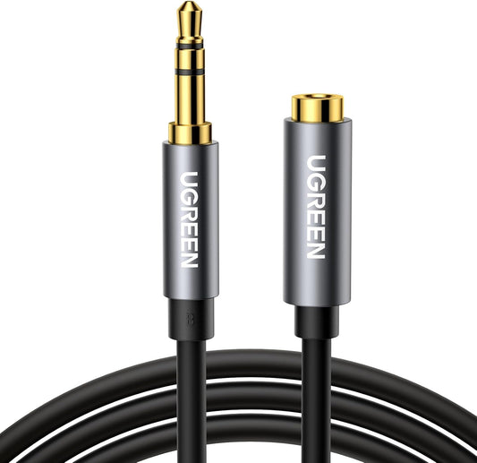 UGREEN Headphone Extension Cable 3.5mm Extension Gold Plated Aux Cable Audio Stereo Jack Male to Female TRS Cord Extender Compatible with iPhone iPad Phones Tablets Media Players, 16FT