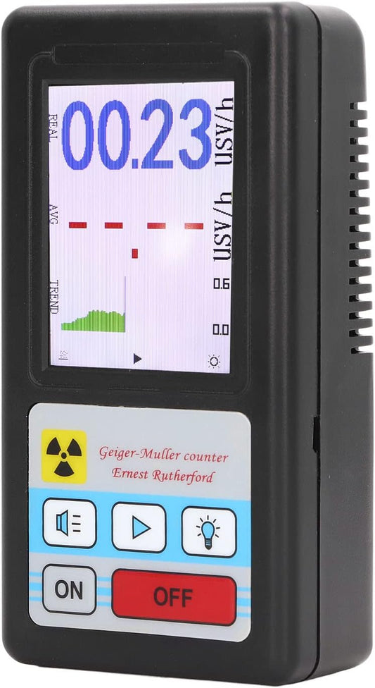 BR6 Nuclear Radiation Detector Portable Geiger Counter Dosimeter with LCD Display ±10% Accuracy for Beta Gamma and X Rechargeable Handheld for Home Travel Safety Inspections