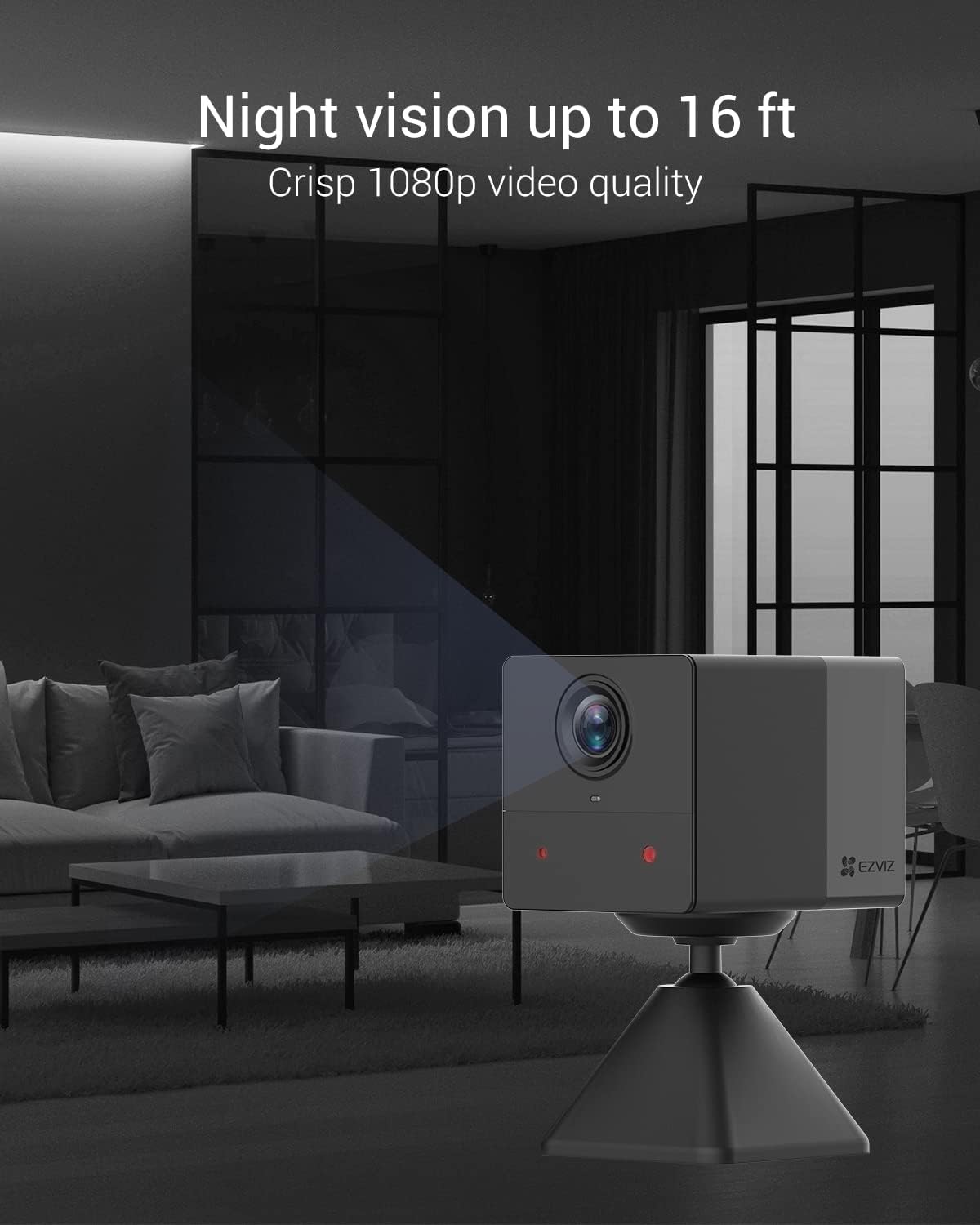 EZVIZ BC2 Security Camera with Battery, 1080p WiFi camera CCTV with PIR Motion, smart Human Detection, Two Way Audio Talk, Easy Install with Magnetic Base, supported Cloud & SD card Storage