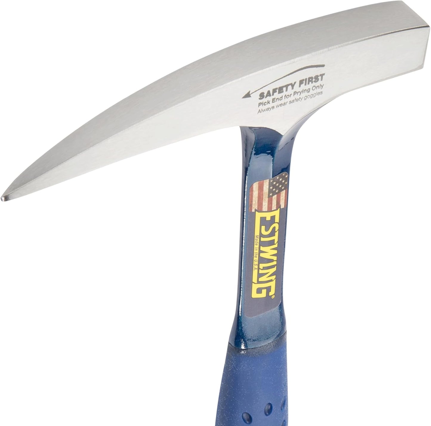 ESTWING Rock Pick - 14 oz Geology Hammer with Pointed Tip & Shock Reduction Grip - E3-14P