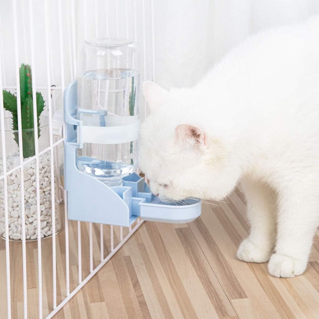 Blue Hanging Water Dispenser, NonWet Mouth Hanging Water Bottle, Automatic Drinking Water Feeder, Pet Supplies