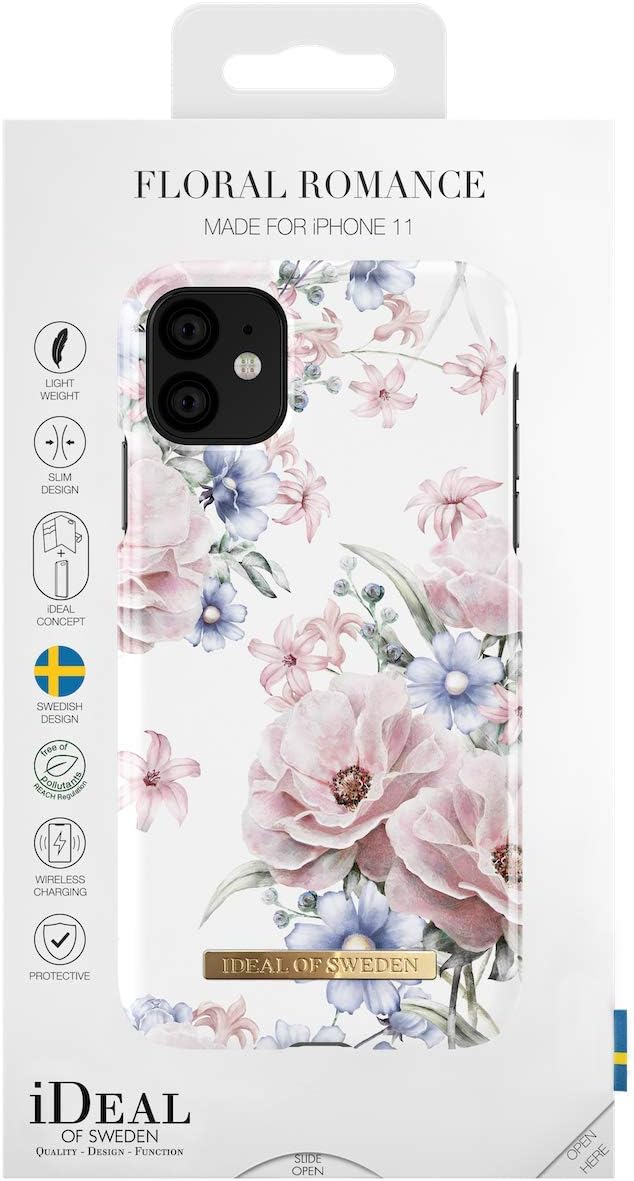 iDeal Of Sweden Phone Case, Microfibre Lining Qi-Wireless Charger Compatible for iPhone 11 (Floral Romance)
