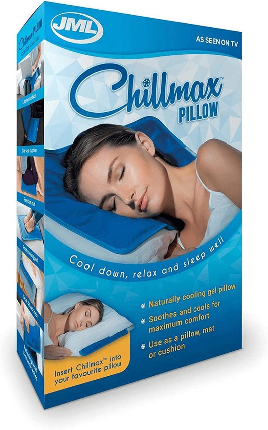 JML Chillmax Cooling Pillow - Absorbs Body Heat, Multi-Use Cooling Pad, Light & Foldable - No Water Needed, Fridge Enhanced Cool Sensation - Ideal as Pillow, Seat Cushion, Laptop Mat