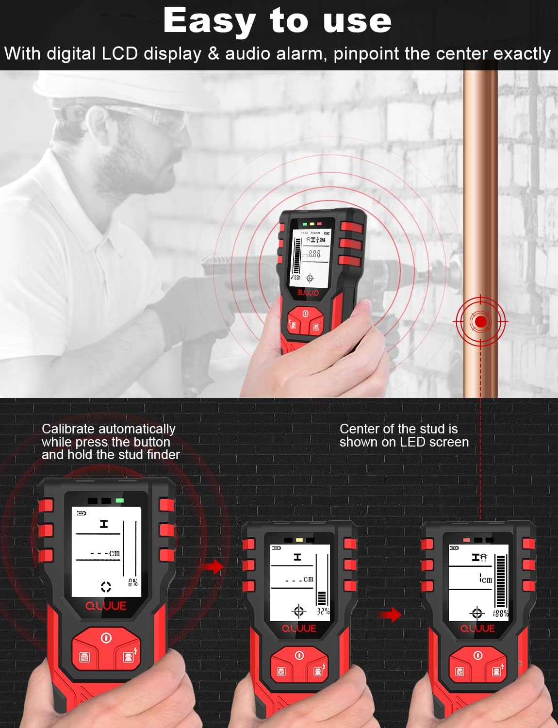 QLUUE Stud Finder Wall Scanner 5 in 1