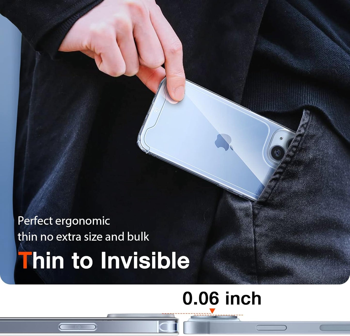 LK for iPhone 14 Case Clear with 2pcs Screen Protector & Lens Protector 10FT Military Grade Drop Tested, Slim Protective Phone Case for iPhone 14, 6.1inch, Crystal Clear