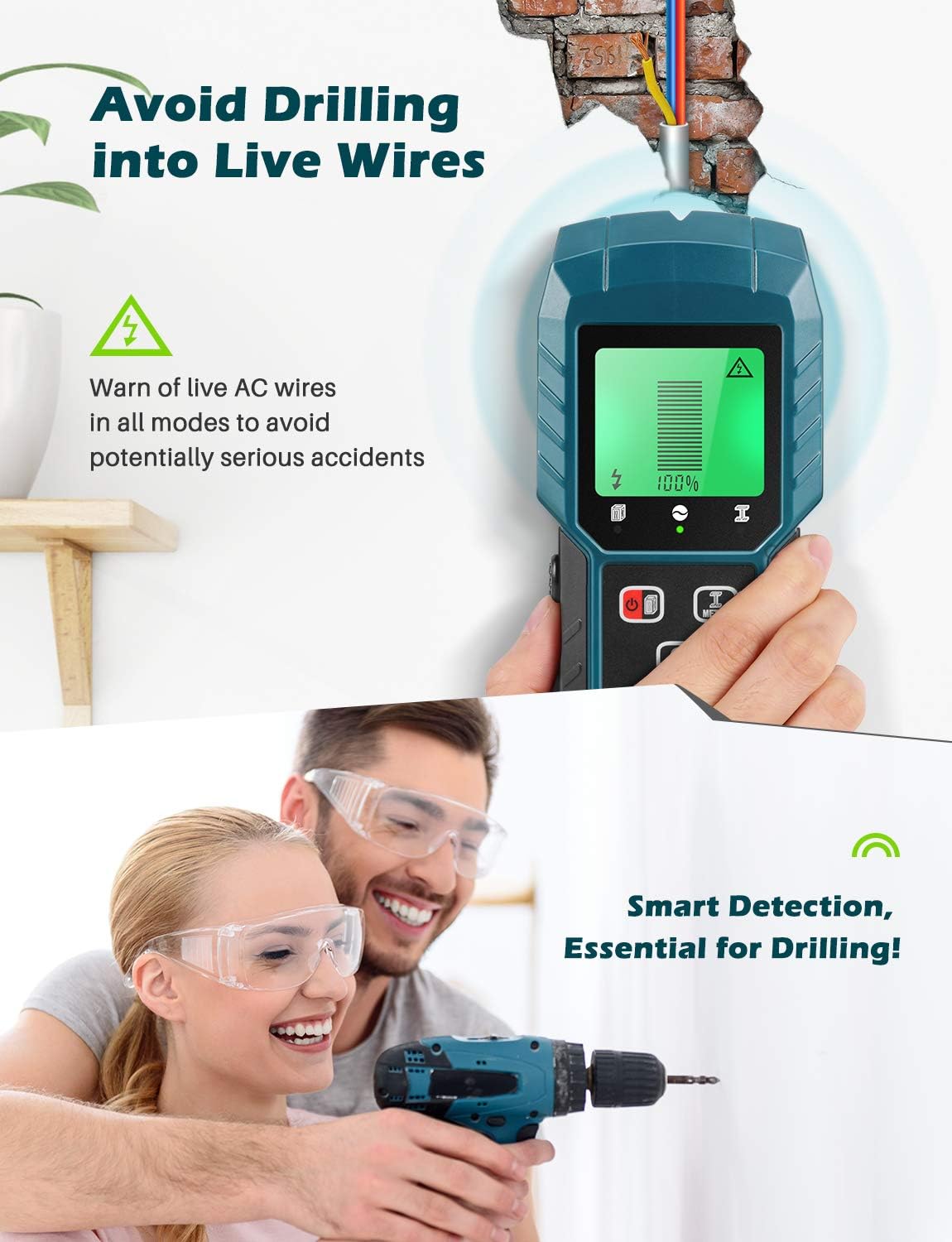 Detlev Pro Stud Detector 5 in 1 Multi Function Wall Scanner