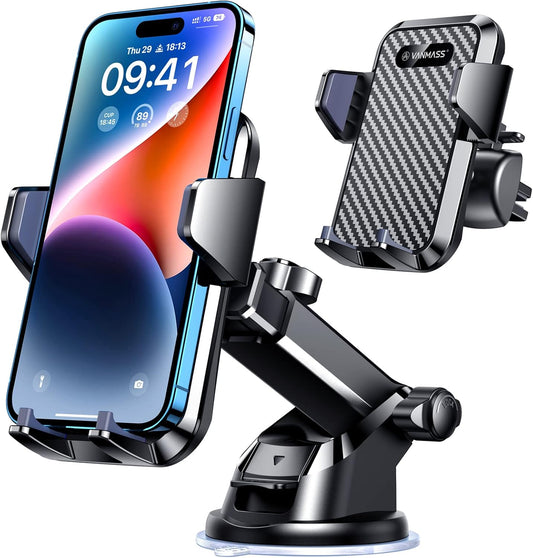 VANMASS 【85+LBS Strongest Suction & Military-Grade 2025 Ultimate Car Phone Mount【Patent & Safety Certs】 Cell Phone Holder Truck Stand for Dashboard Windshield Vent for iPhone 16 15 Pro Max 14 Samsung Visit the VANMASS Store
