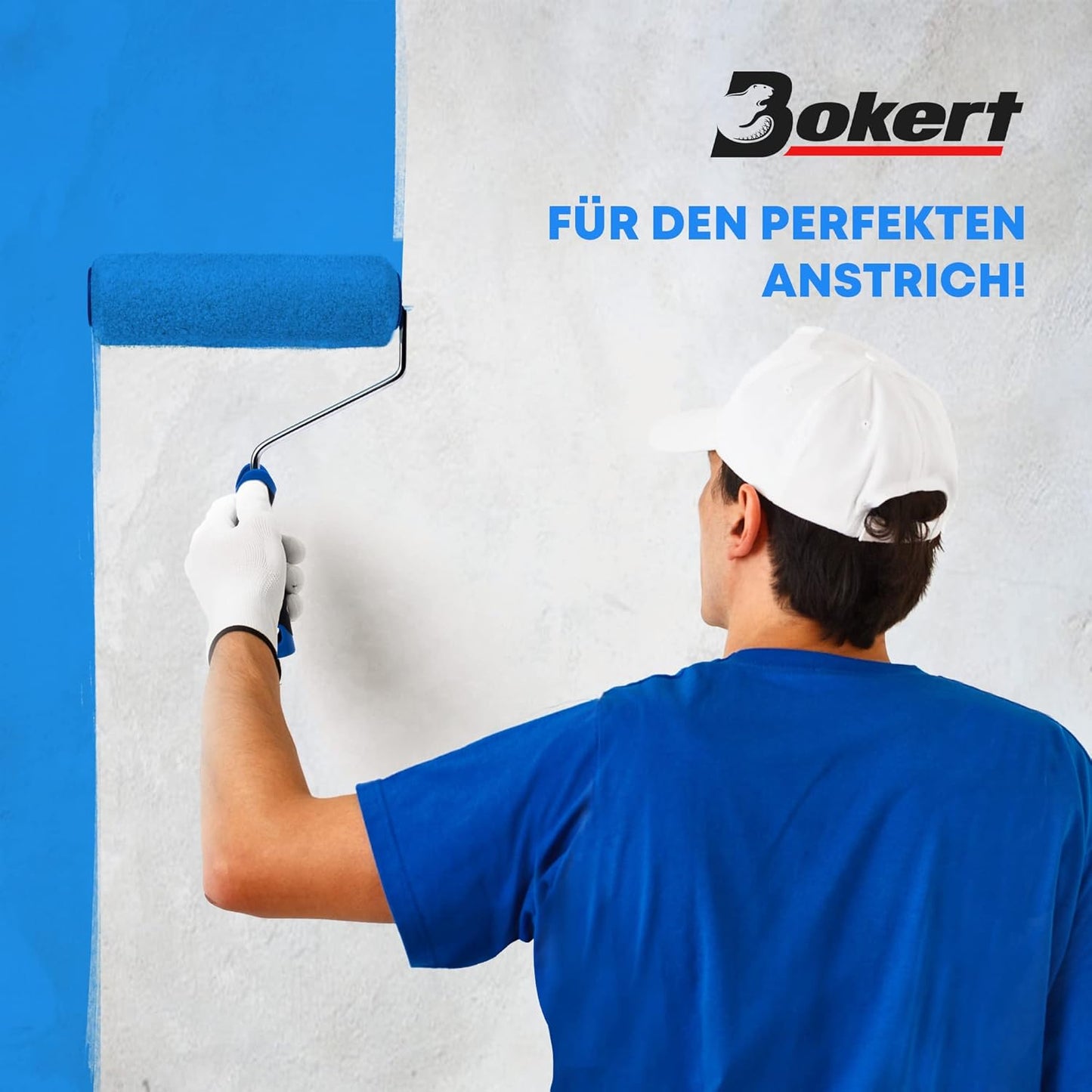 BOKERT Paint Roller - for Perfect Paint Application - with 25 cm Microfibre Paint Roller - for Walls and Ceilings - Pile Height 15 mm (25 cm / Pile Height 15 mm)