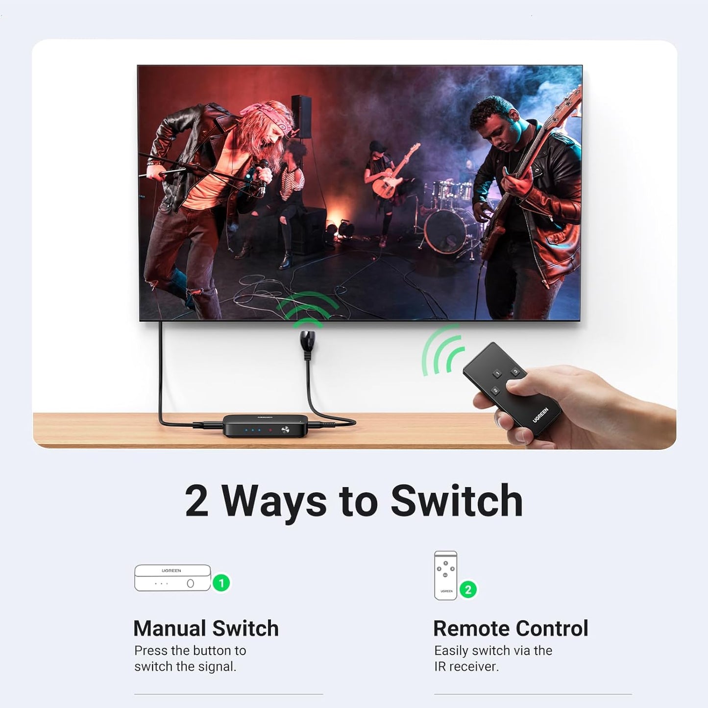 UGREEN HDMI Switch 3 in 1 Out 4K HDMI Splitter with Remote Supports HDR CEC 3D HDCP1.4 HDMI 3 Port Box Hub 4K 30Hz, Compatible with Switch/Switch 2 PS5 PS4 Xbox Fire Stick Roku Apple TV PC