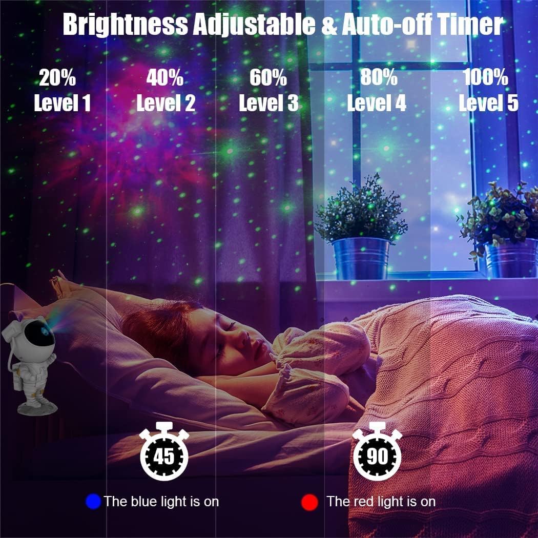 Astronaut Galaxy Projector for Bedroom, 360°Adjustable Star Projector with Timer Remote Control, Space Buddy Spaceman Night Light Lamp, Sky Light Projecter for Gifts Gaming Party Home Décor