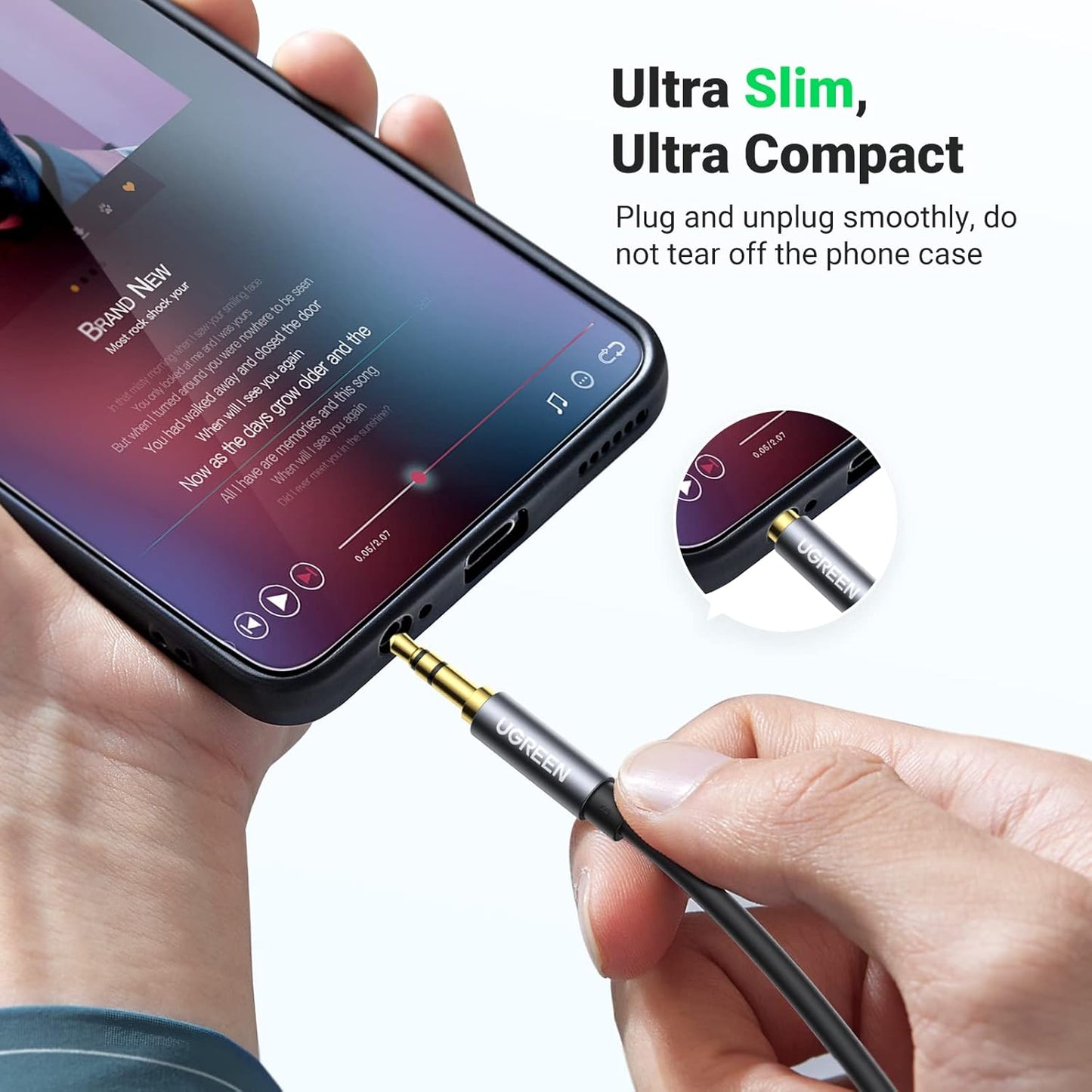 UGREEN Headphone Extension Cable 3.5mm Extension Gold Plated Aux Cable Audio Stereo Jack Male to Female TRS Cord Extender Compatible with iPhone iPad Phones Tablets Media Players, 16FT