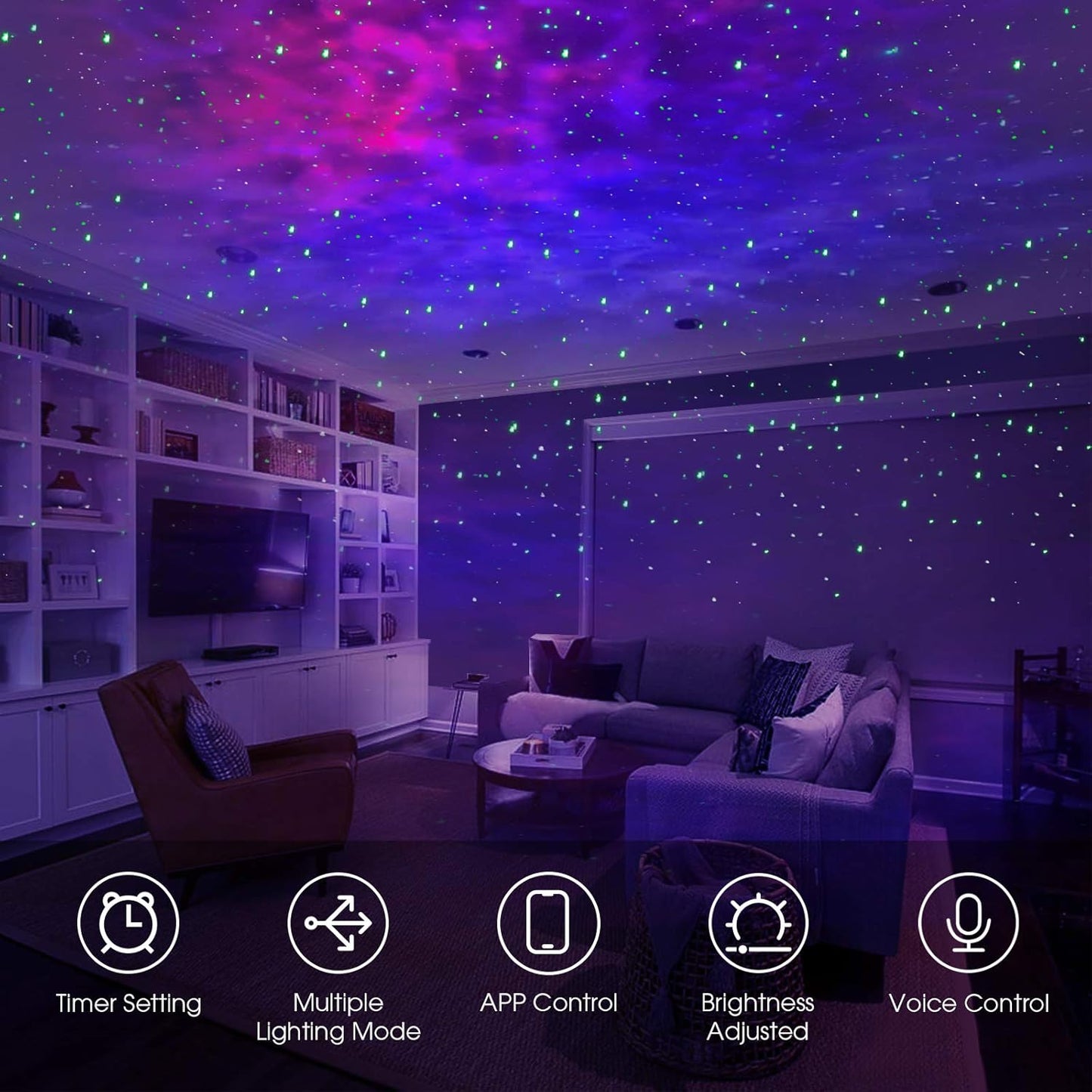 Smart Star Projector, WiFi Galaxy Light Projector Nebula Cloud Projector with APP Control,Timer,Alexa Voice Control, Starry Sky Projector Night Light for Bedroom Kids Party Gift