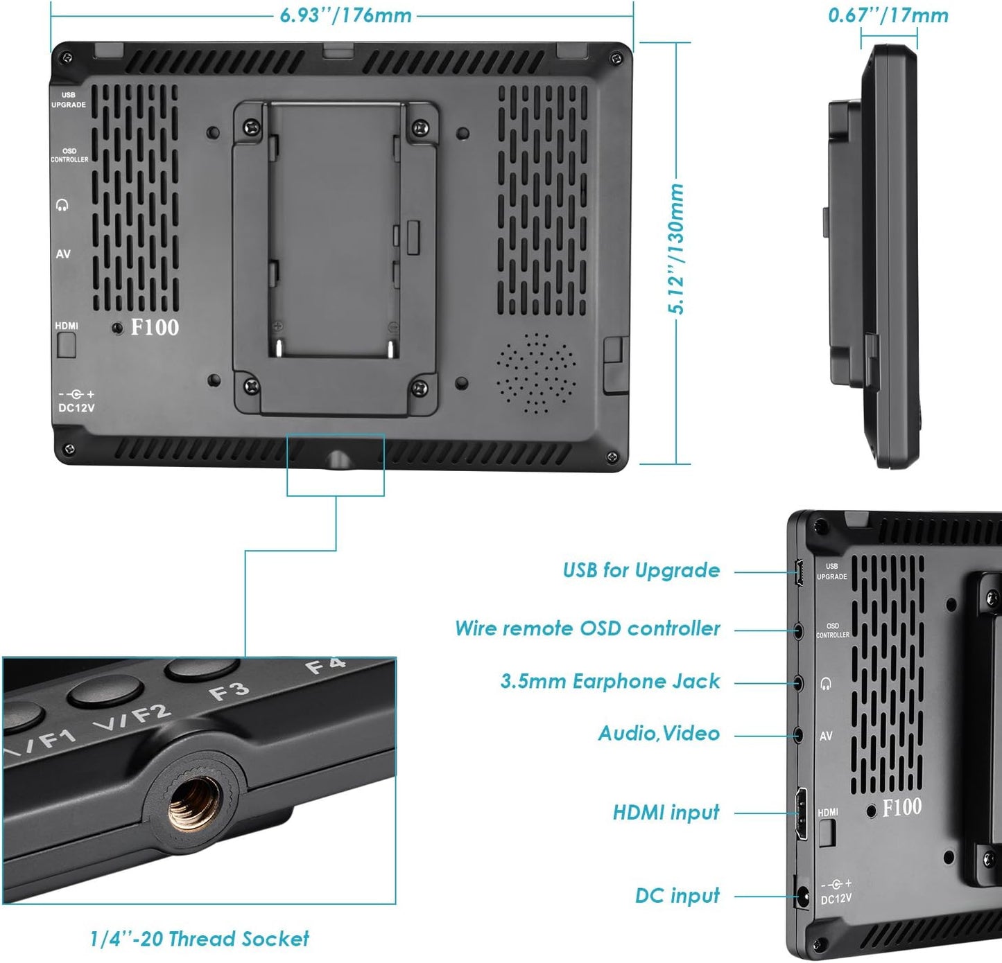 Neewer F100 7inch Camera Field Monitor