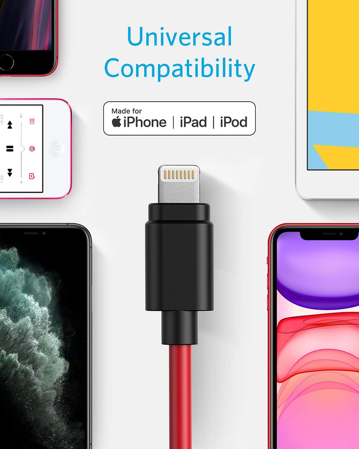 iPhone Car Charger, Anker 12W 5V Lightning [Mfi-Certified], PowerDrive Car Charger with 3ft Apple Certified Cable, for iPhone 14 13 12 11 Pro Max mini XS XR X 8 7 6 Plus, iPad Pro/Air 2/mini, and More