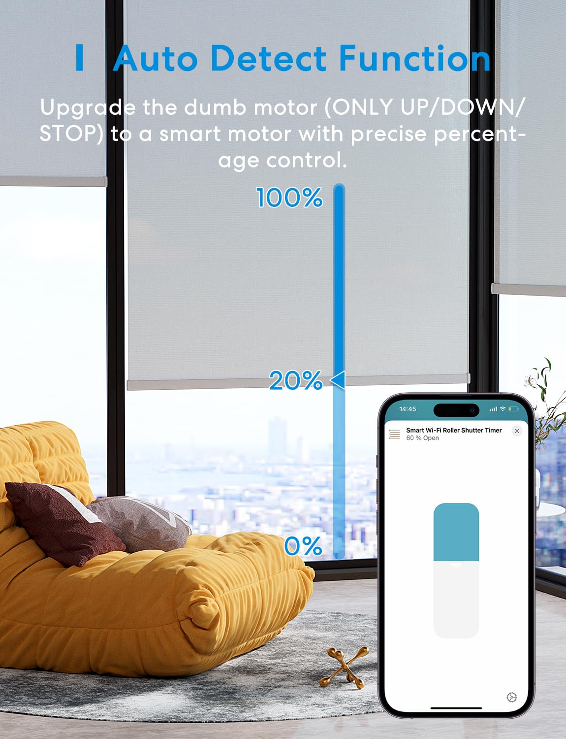 Smart Roller Shutter Switch (NEUTRAL WIRE REQUIRED), Curtain Switch Compatible with HomeKit, Alexa and Google Home, Percent Control, Voice Control and Remote Control Visit the meross Store