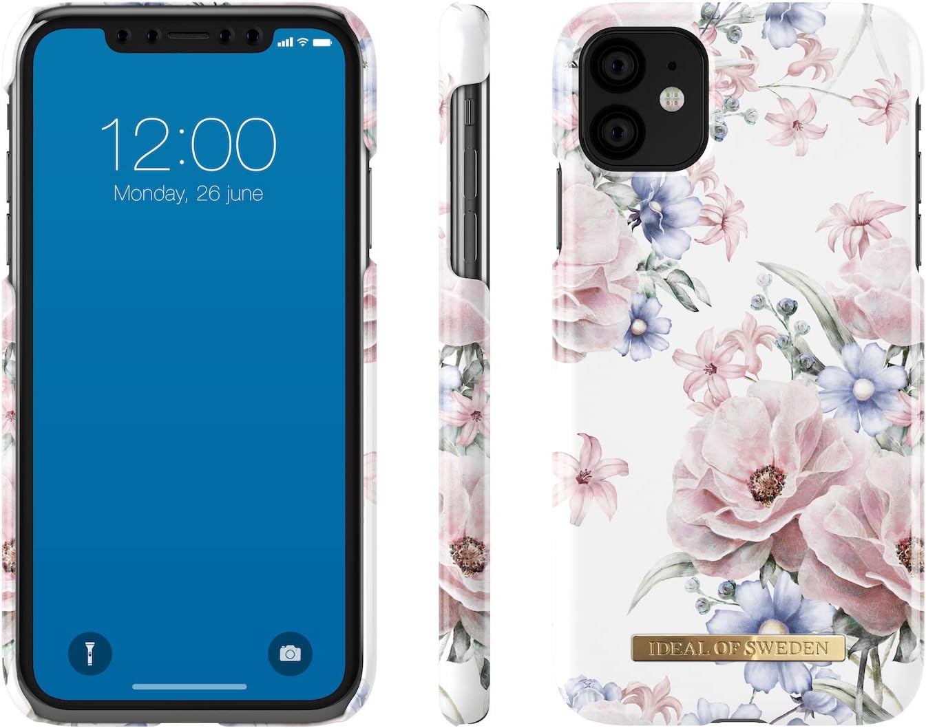 iDeal Of Sweden Phone Case, Microfibre Lining Qi-Wireless Charger Compatible for iPhone 11 (Floral Romance)
