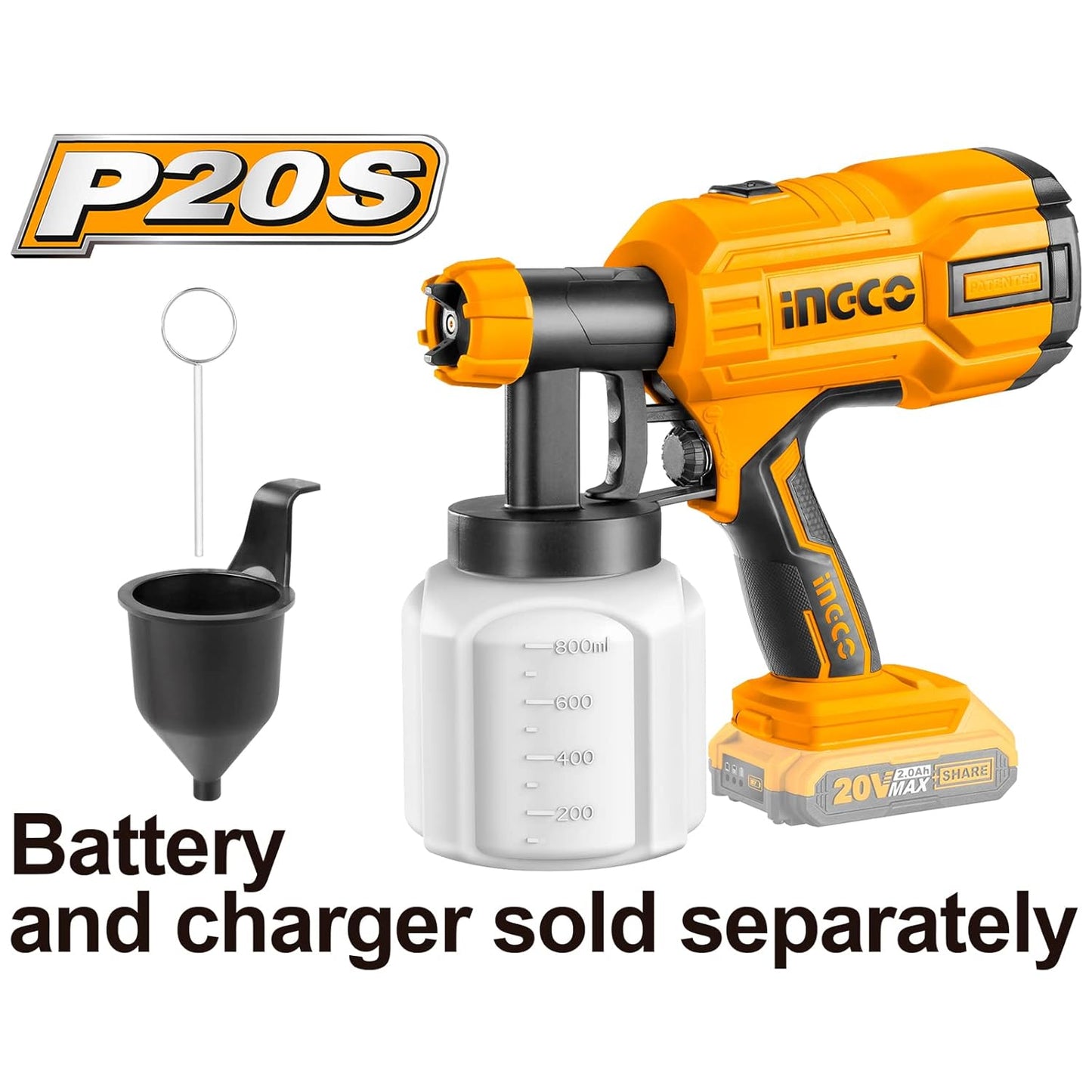 Ingco Cordless Spray Gun 20V lithium ION