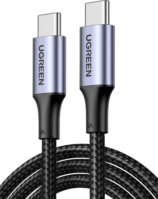 UGREEN USB C to USB C Cable, 100W Charging Cable for iPhone 16/15/14, MacBook Pro, iPad Pro, Dell XPS, Samsung Galaxy S25/S24/S23/S22 Ultra, Switch, Pixel, 6.6FT Black