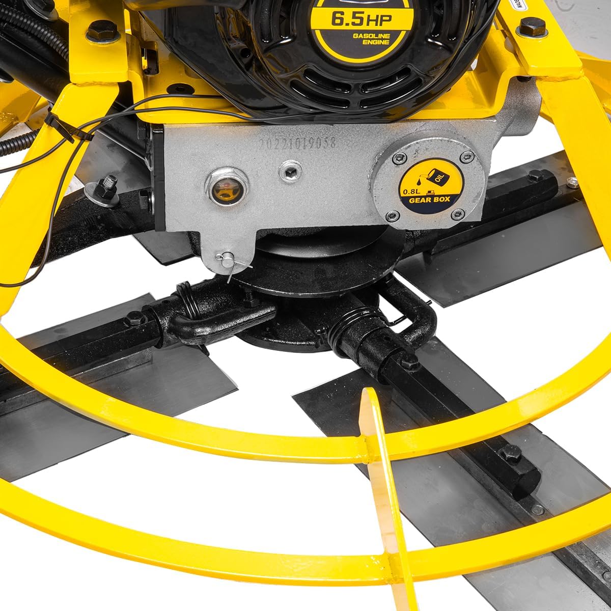 Lucky Cm 6.5HP Walk Behind Power Trowel Gas-Powered Surface Smoother Finisher Screed Concrete Cement w/ Finishing Blades