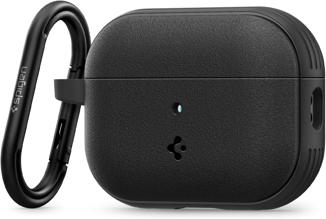 Caseology by Spigen Vault Designed for Airpods Pro 2nd Generation Case (2022/2023/2024) Drop Protection Cover with Carabiner - Matte Black