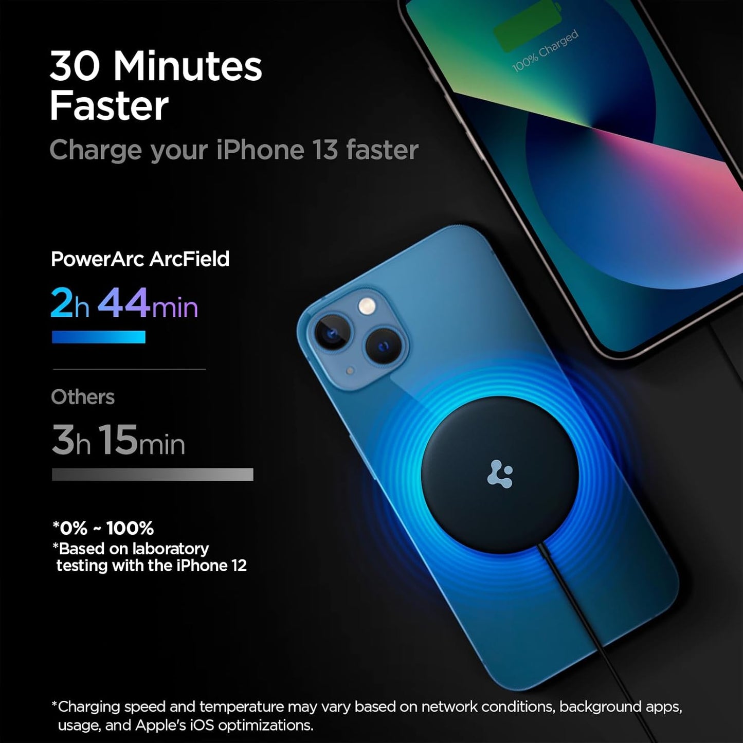 Spigen ArcField for MagSafe Charger, Magnetic Wireless Charger for iPhone 16e 16 Pro Max Plus iPhone 15 14 13 Plus Pro Max Fast Wireless Charging Pad Compatible with iPhone 12 Mini AirPods 3 2nd