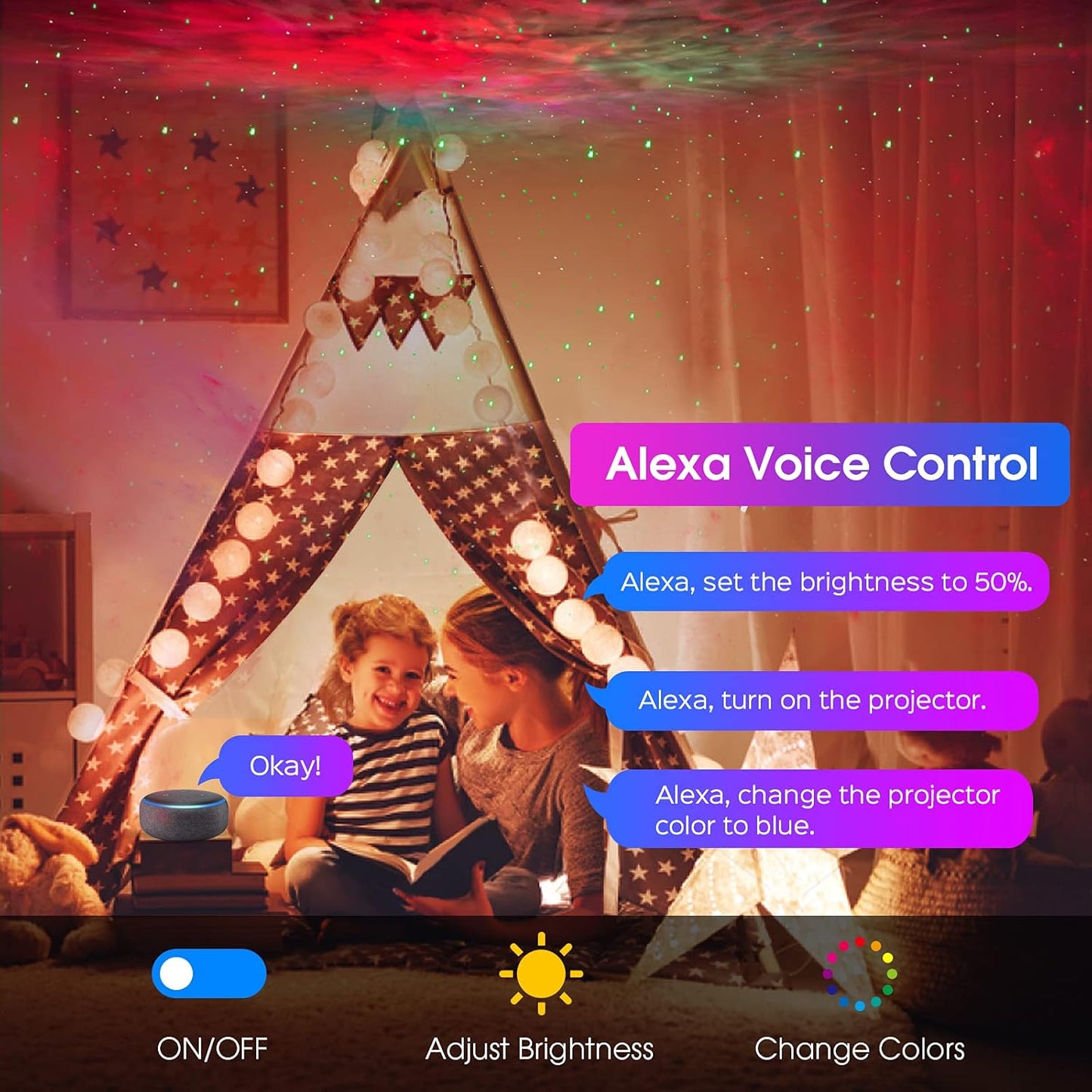 Smart Star Projector, WiFi Galaxy Light Projector Nebula Cloud Projector with APP Control,Timer,Alexa Voice Control, Starry Sky Projector Night Light for Bedroom Kids Party Gift