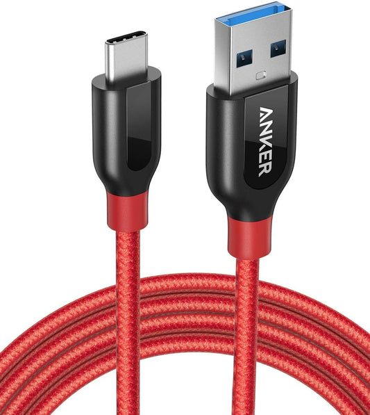 Anker PowerLine+ USB-C to USB 3.0 cable (6ft/1.8m), High Durability, for USB Type-C Devices Including Galaxy S8/S8+/S9/S10, MacBook, iPad Pro 2018, Sony XZ, LG V20 G5 G6, HTC 10, Xiaomi 5 and More