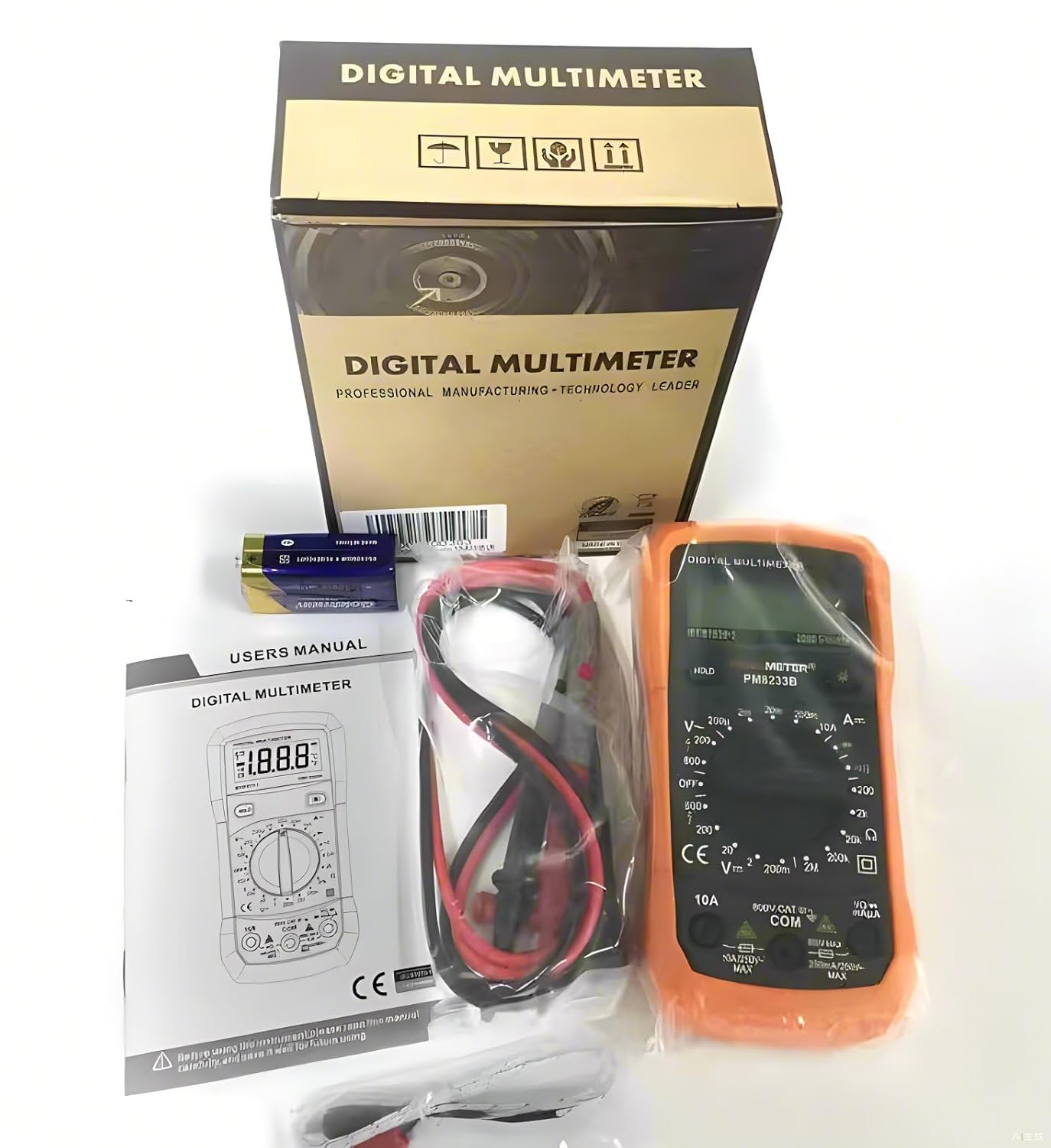 PEAKMETER Digital Multimeter PM8233A PM8233B PM8233D PM8233D+/E AC DC Ampmeter Voltmeter Tester DC Current Resistor Continuity diode test Data Hold Handheld Pocket Size 2000 counts(PM8233A)
