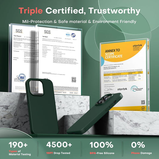 TOCOL iPhone 14 Pro Case, 5 in 1 Case for iPhone 14 Pro, with 2 Tempered Screen Protector + 2 Camera Lens Protector, Slim Liquid Silicone Shockproof Case [Anti-Scratch] [Anti-Scratch] [Anti-Scratch