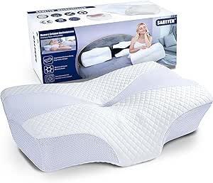 SAHEYER Neck Pillow, Memory Foam Pillow, Ergonomic Orthopaedic Pillow for Side Sleeper Pillow, Sleeping Pillow, Neck Support Pillow for Optimal Support in All Sleeping Positions