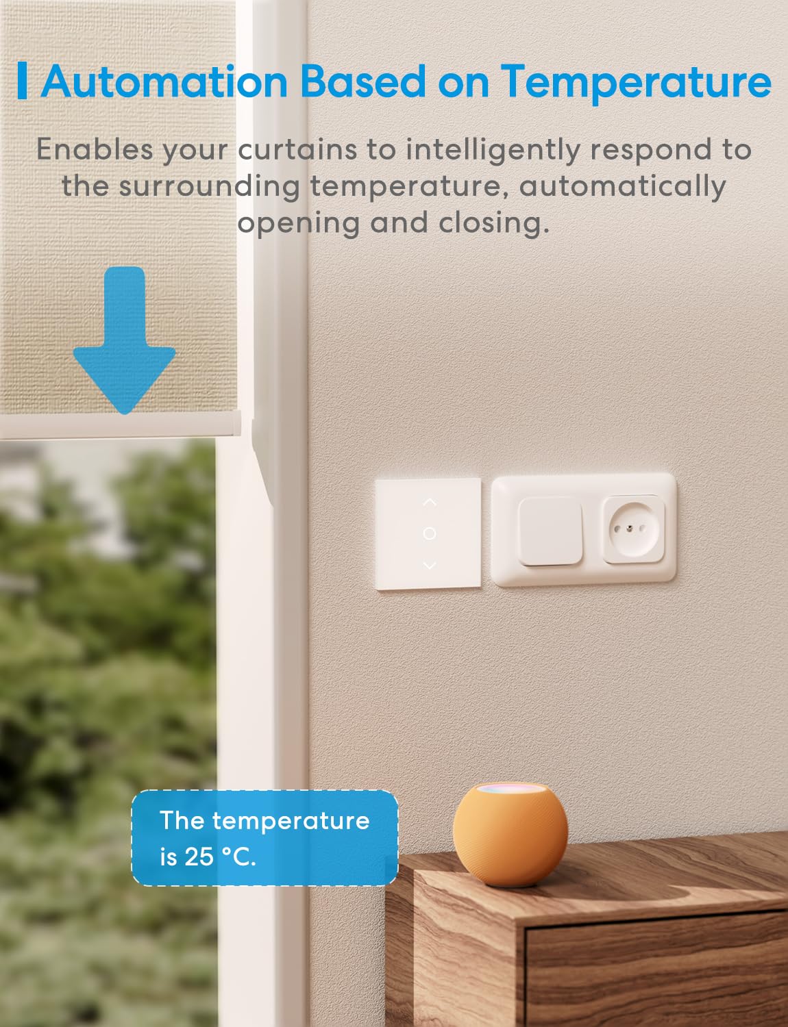 Smart Roller Shutter Switch (NEUTRAL WIRE REQUIRED), Curtain Switch Compatible with HomeKit, Alexa and Google Home, Percent Control, Voice Control and Remote Control Visit the meross Store