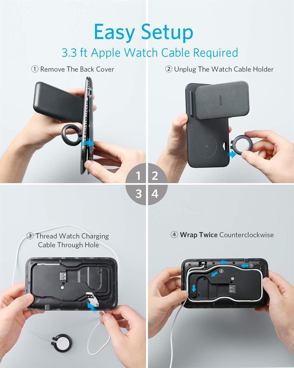 Anker Wireless Charging Station with Adapter, PowerWave 3-in-1 Qi-Certified Stand for iPhone 14 Series, AirPods Pro, Apple Watch Series 1-6 (Watch Charging Cable Not Included)