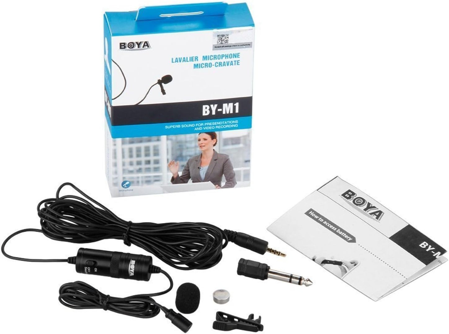 BOYA by M1 Lavalier Microphone for Smartphones Canon Nikon DSLR Cameras Camcorders Audio Recorder PC