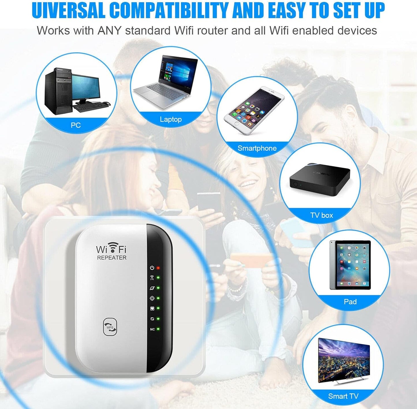 WiFi Extender,2024 Generation WiFi Booster,Covers Up to 3000 Sq.ft,Internet Booster with Ethernet Port,Wifiblast,1-Tap Setup,Access Point,WiFi Extenders Signal Booster for Home